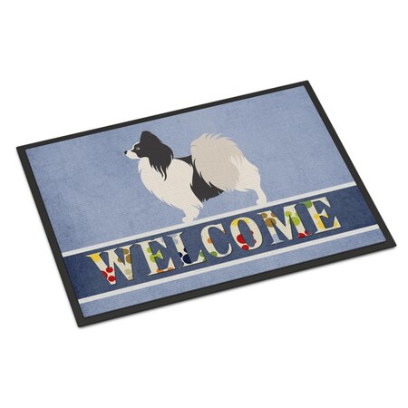 Carolines Treasures Papillon Welcome Indoor or Outdoor Mat - 24 x 36 in. BB8322JMAT